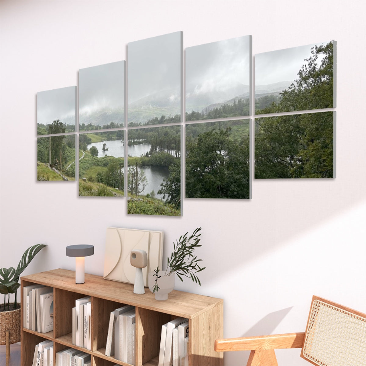 10 Decorative Sound Absorbing Wall Panels Featuring Tarn Hows Lake District Landscape 80''x40''