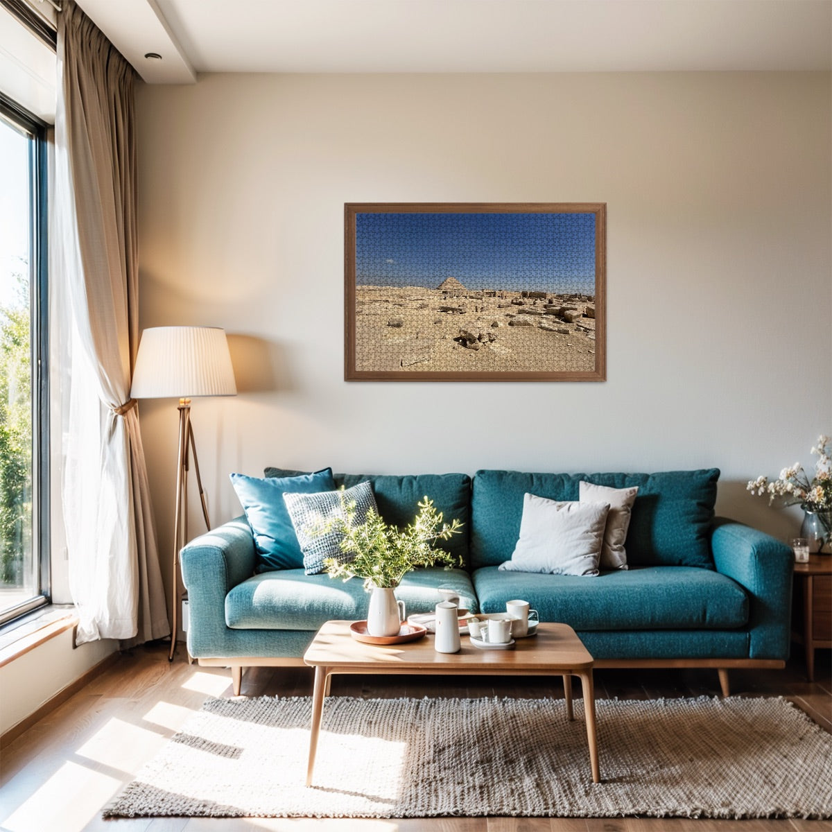 1000 Piece Wooden Jigsaw Puzzle featuring desert and Step Pyramid of Saqqara in the background