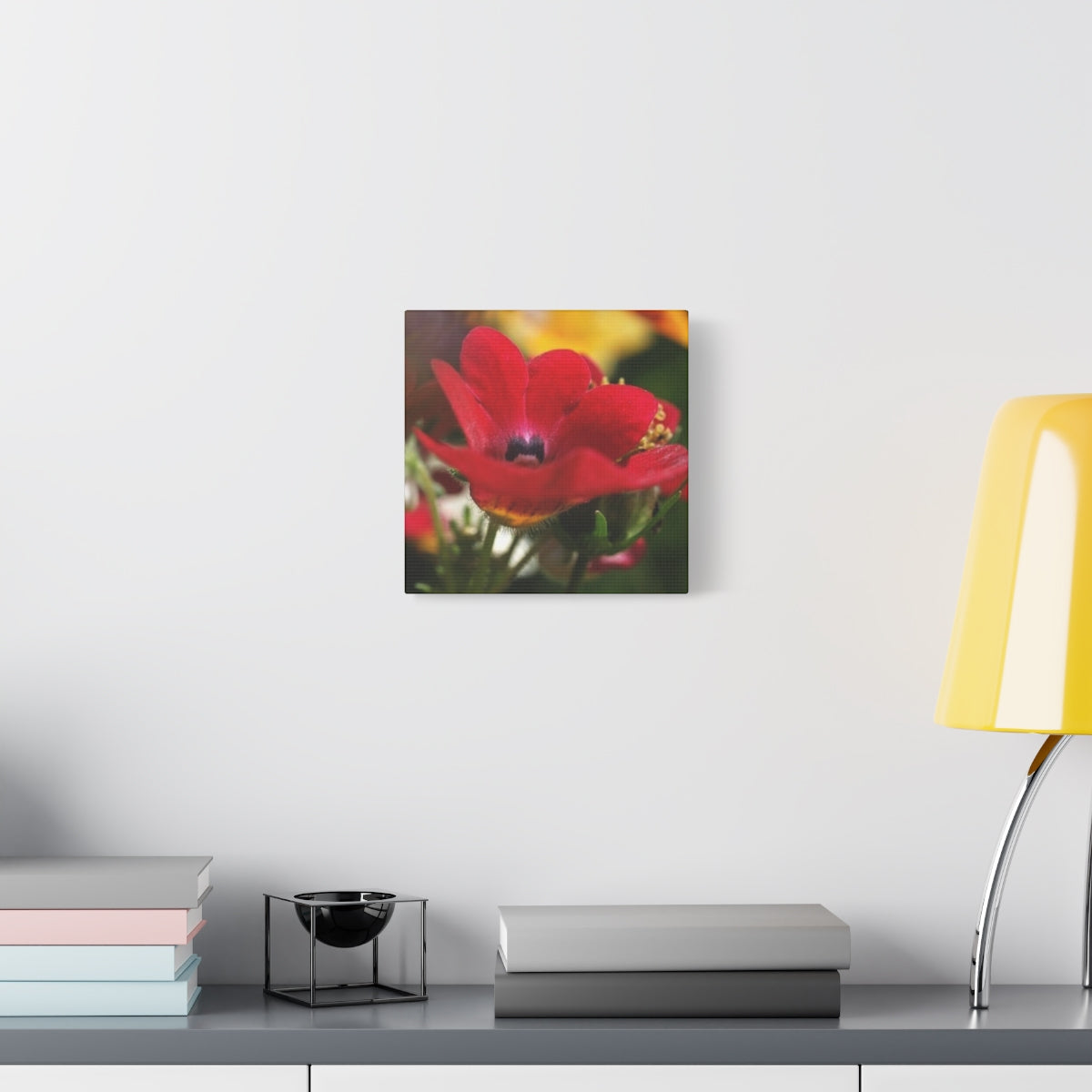 floral canvas print with red flower, size: 10''x10''