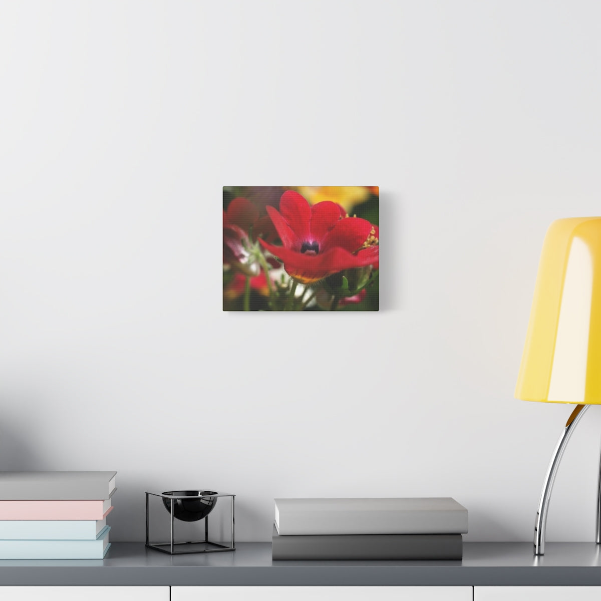 floral canvas print with red flower, size: 10''x08''