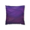14" × 14" Abstract Wave “Gilded Amethyst” pillowcase on a white background, front-pattern view