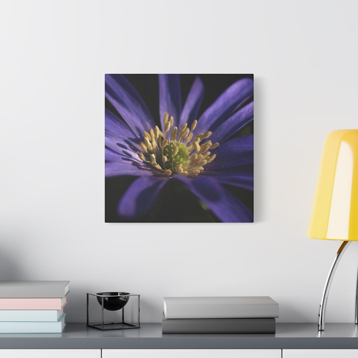 floral canvas print with purple anemone, size: 16''x16''