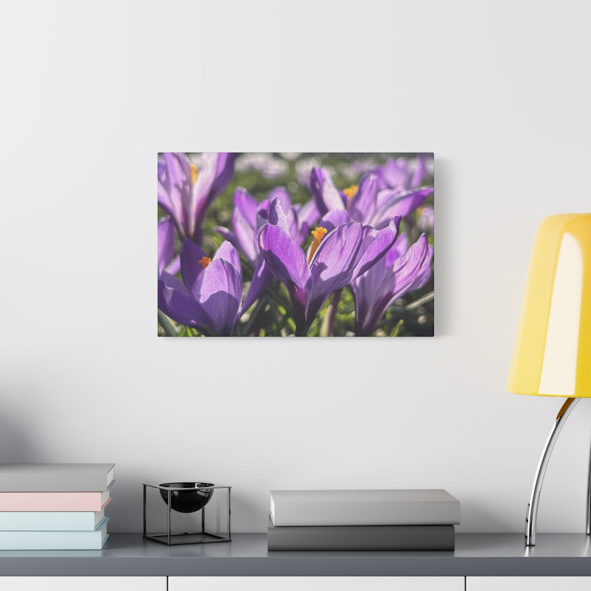 floral canvas print featuring close up of crocus, size: 18''x12''
