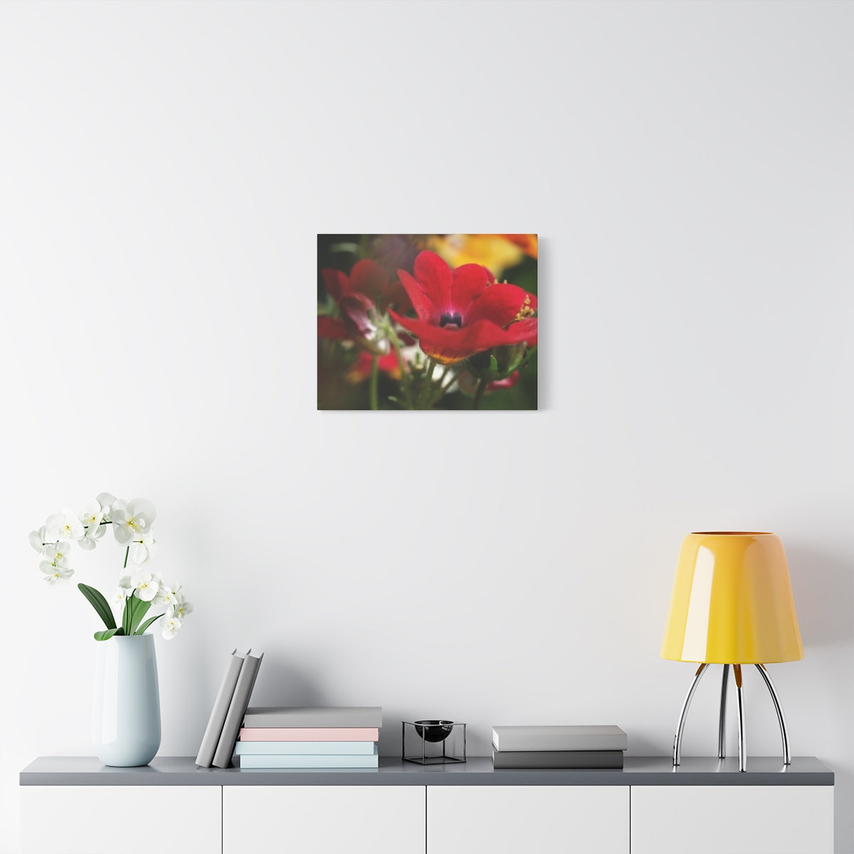 floral canvas print with red flower, size: 20''x16''
