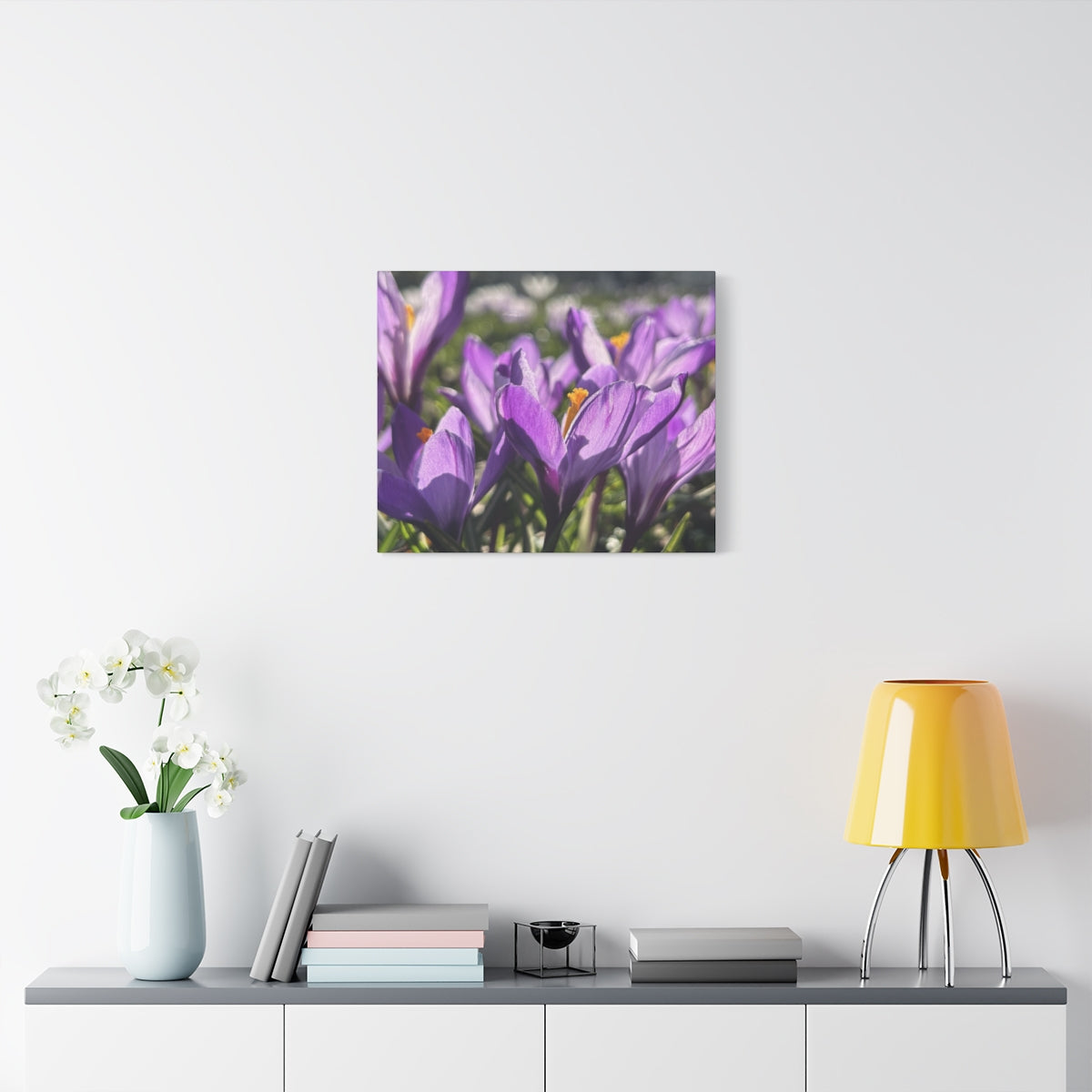 floral canvas print featuring close up of crocus, size: 24''x20''