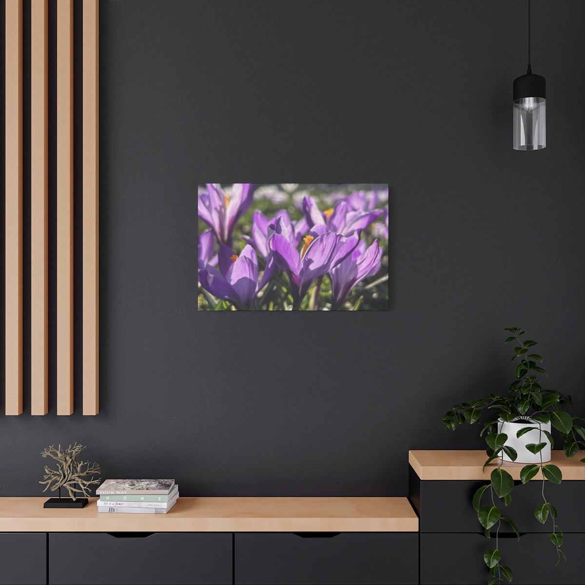 floral canvas print featuring close up of crocus, size: 30''x20''