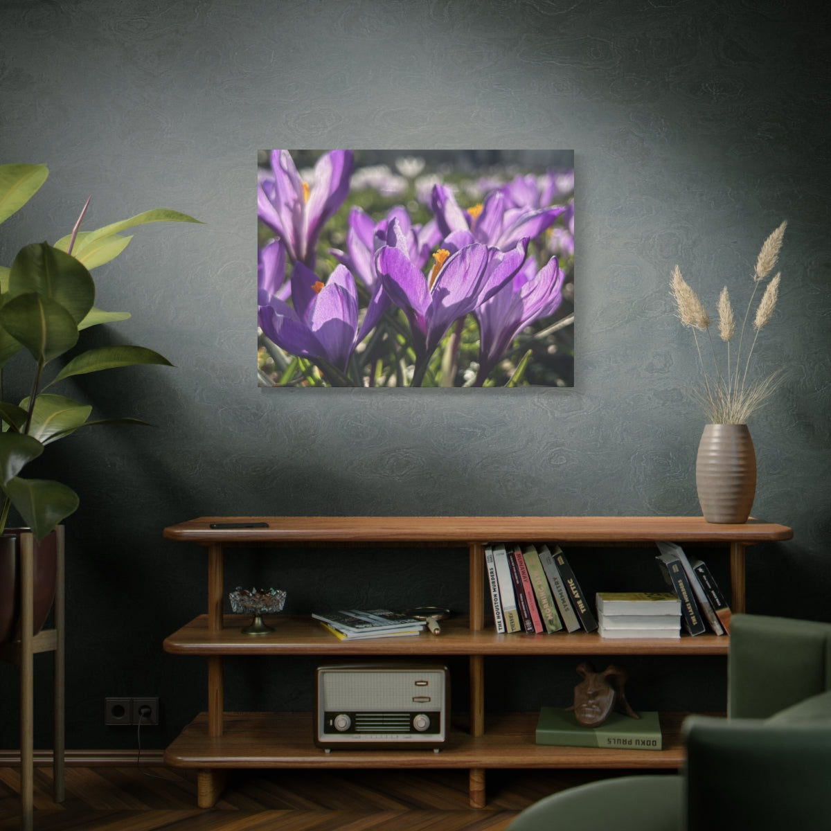 floral canvas print featuring close up of crocus, size: 40''x30''