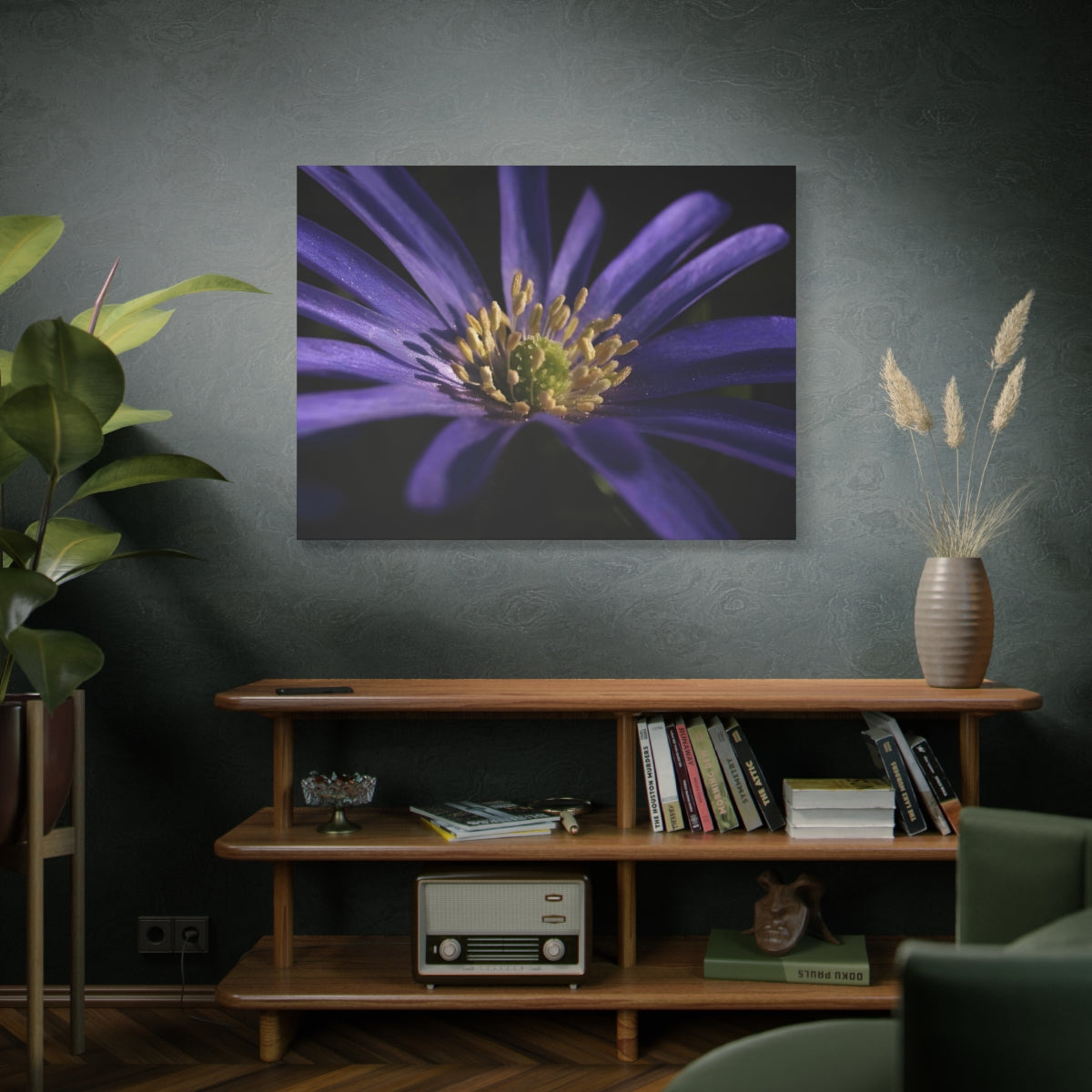 floral canvas print with purple anemone, size: 48''x36''