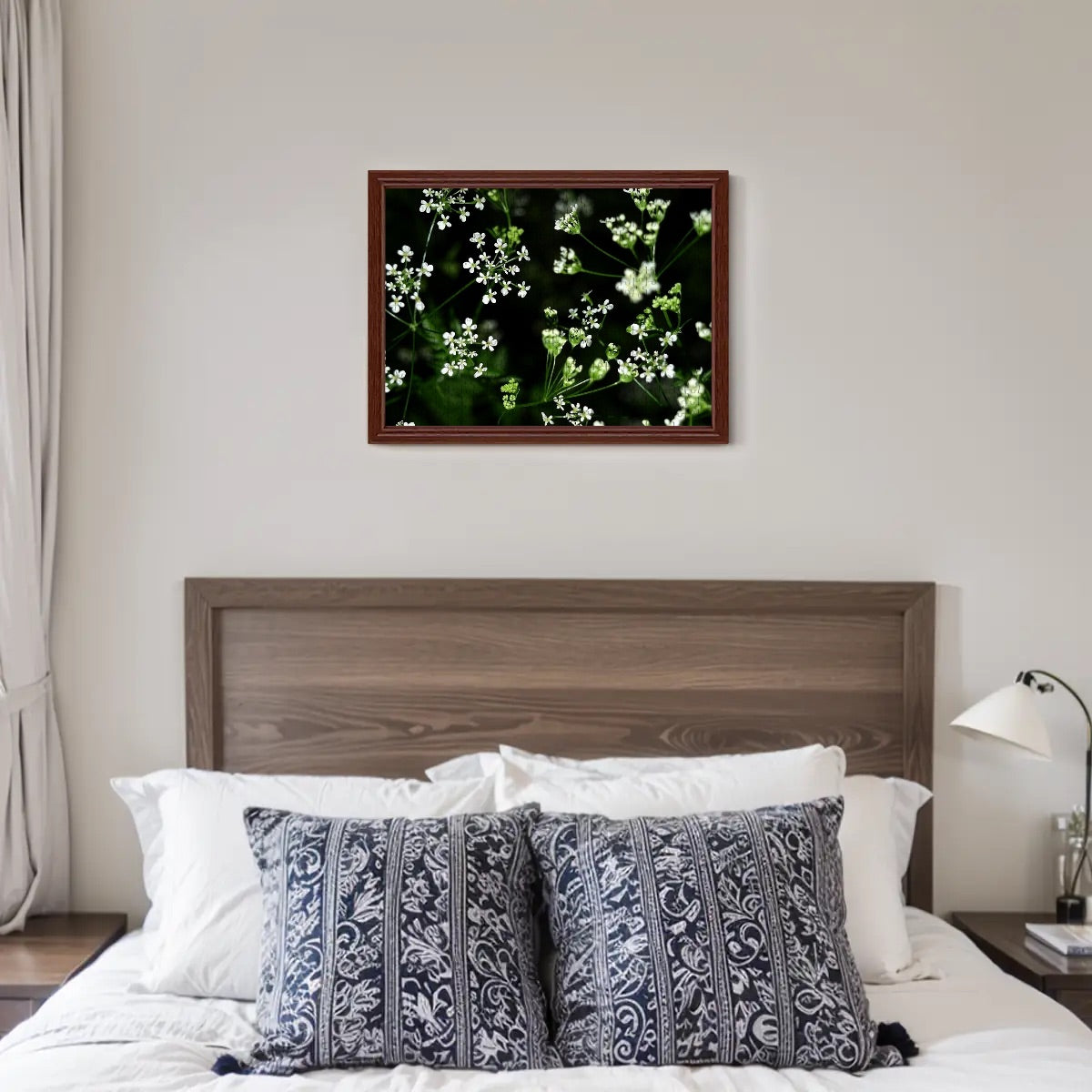 Basswood puzzle featuring a white wildflower photo in full color, soft-focused and printed with rich natural tones.