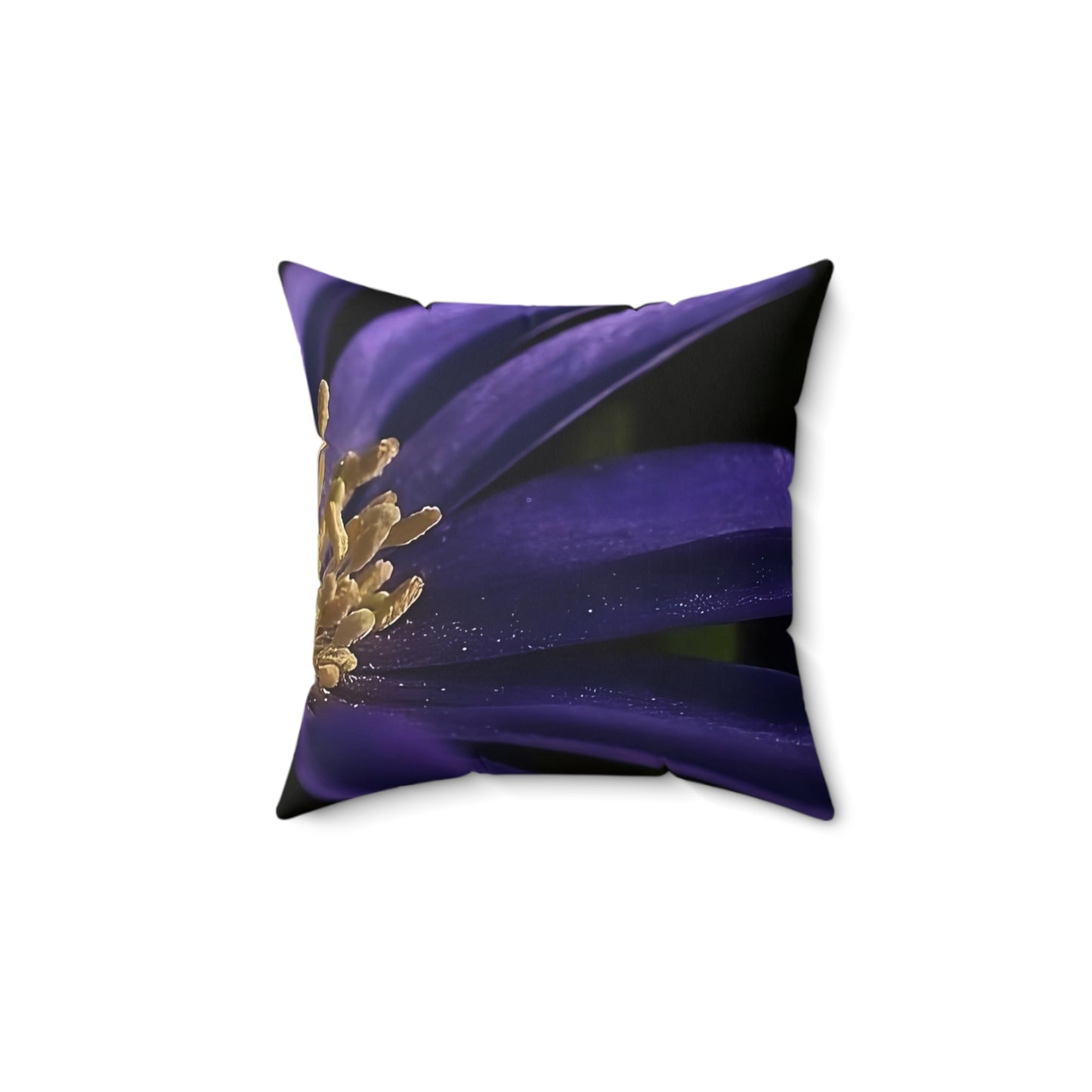 Floral Throw Pillow with Purple Anemone