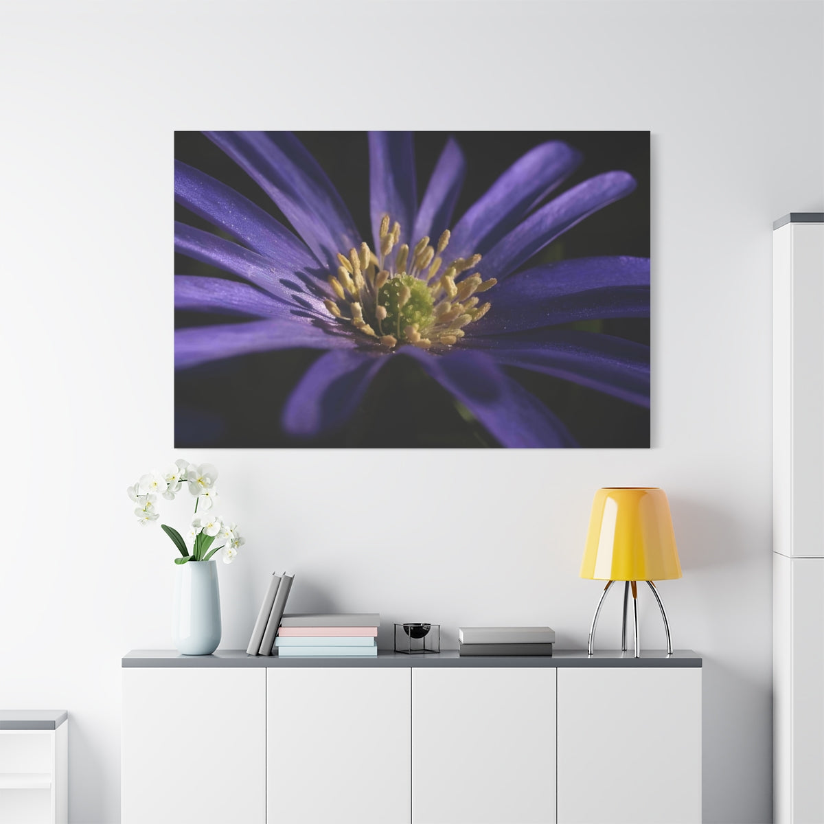 floral canvas print with purple anemone, size: 60''x40''