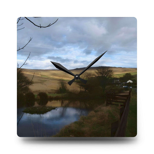 Acrylic Wall Clock featuring British countryside landscape