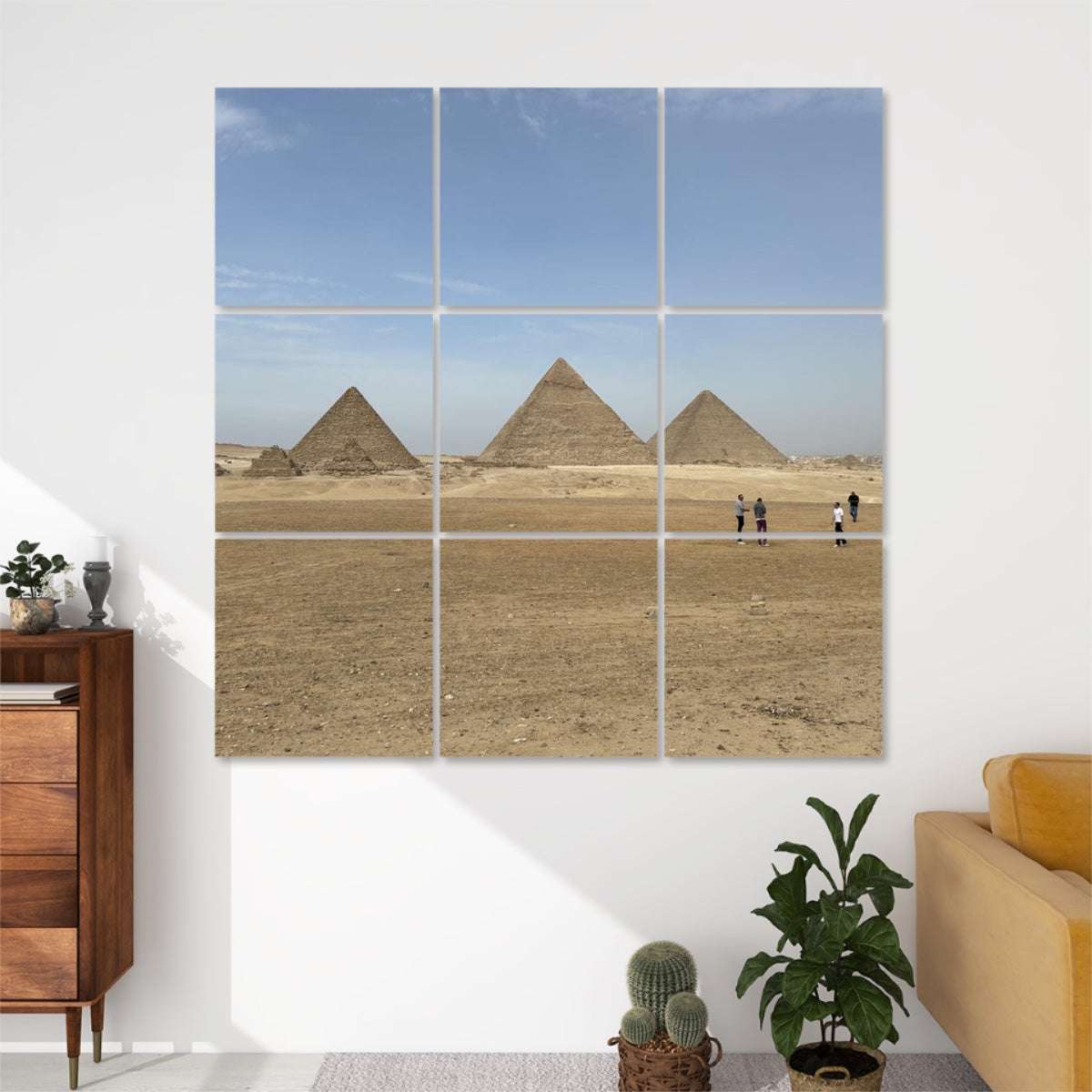 Full color acoustic panel set showing the Pyramids of Giza and Giza Plateau