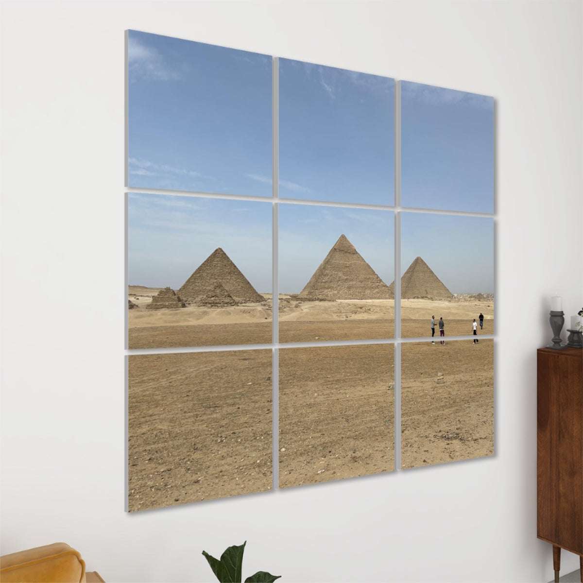 Full color acoustic panel set showing the Pyramids of Giza and Giza Plateau