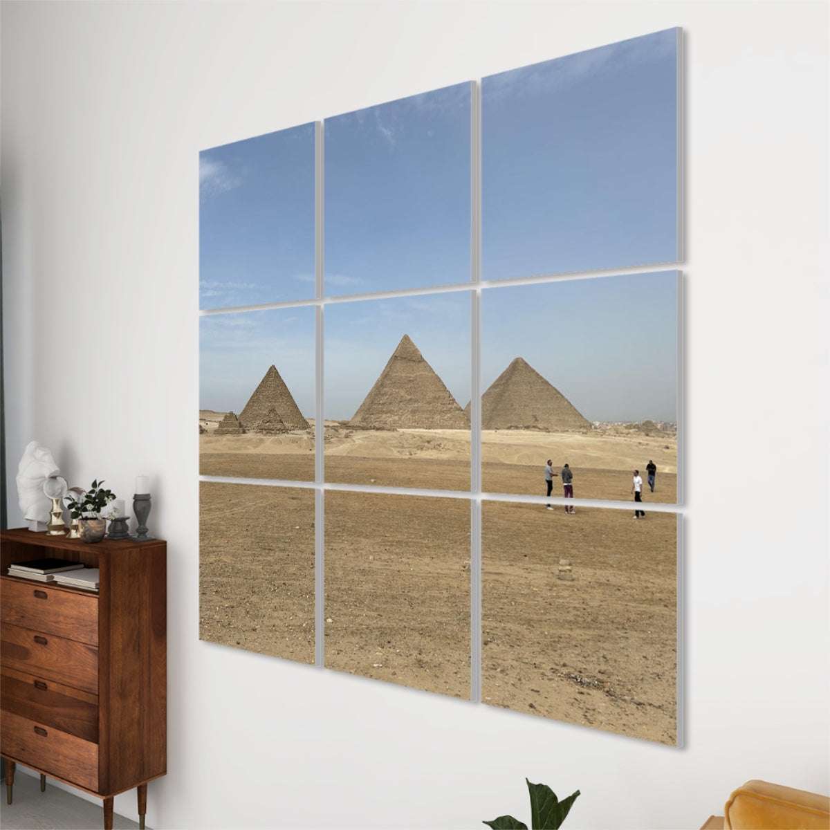 Full color acoustic panel set showing the Pyramids of Giza and Giza Plateau