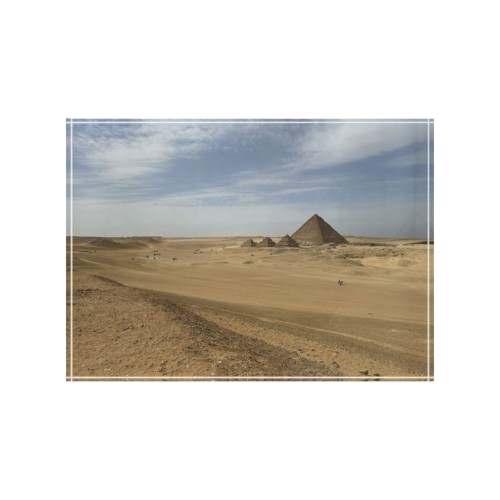 acrylic photo block featuring desert and pyramid of menkaure size: 7''x5'' horizontal