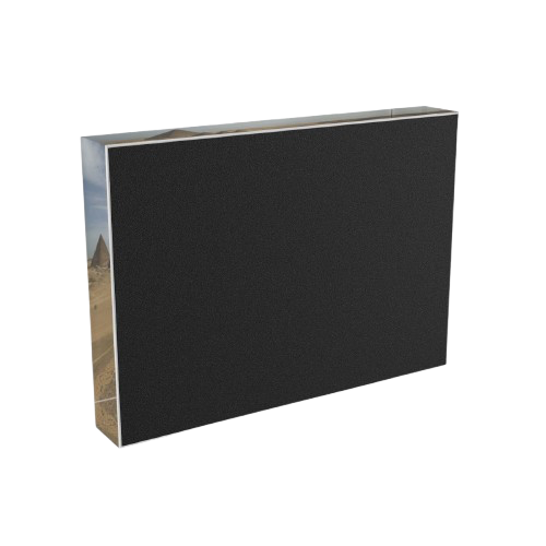 back view acrylic photo block featuring desert and pyramid of menkaure size: 7''x5'' horizontal