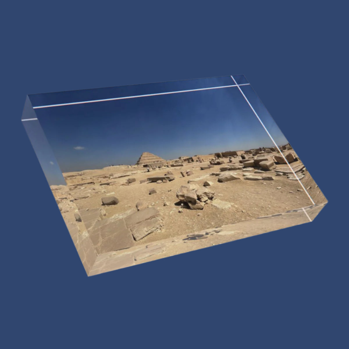 acrylic photo block featuring Step Pyramid of Saqqara size: 7''x5''