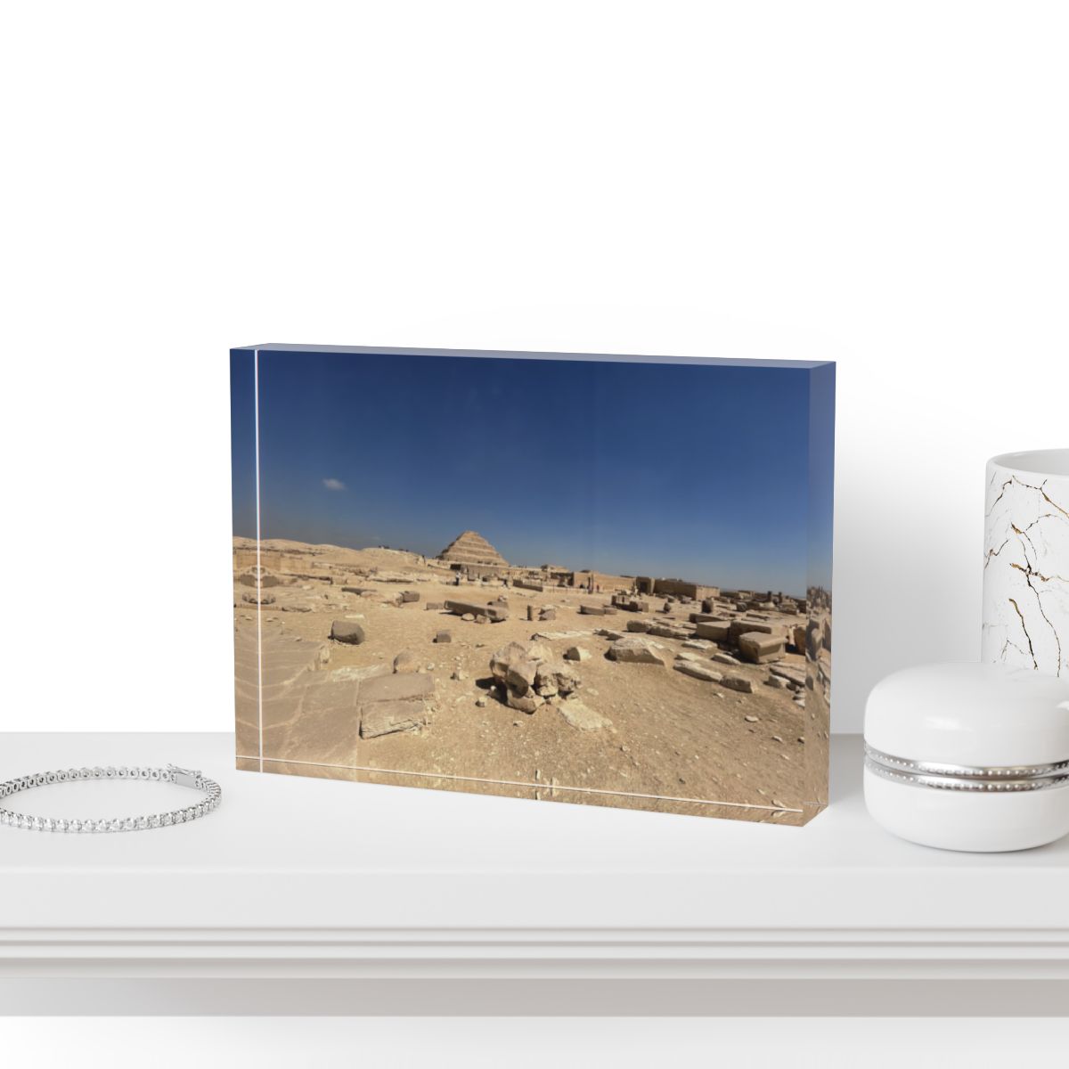 acrylic photo block featuring Step Pyramid of Saqqara size: 7''x5''