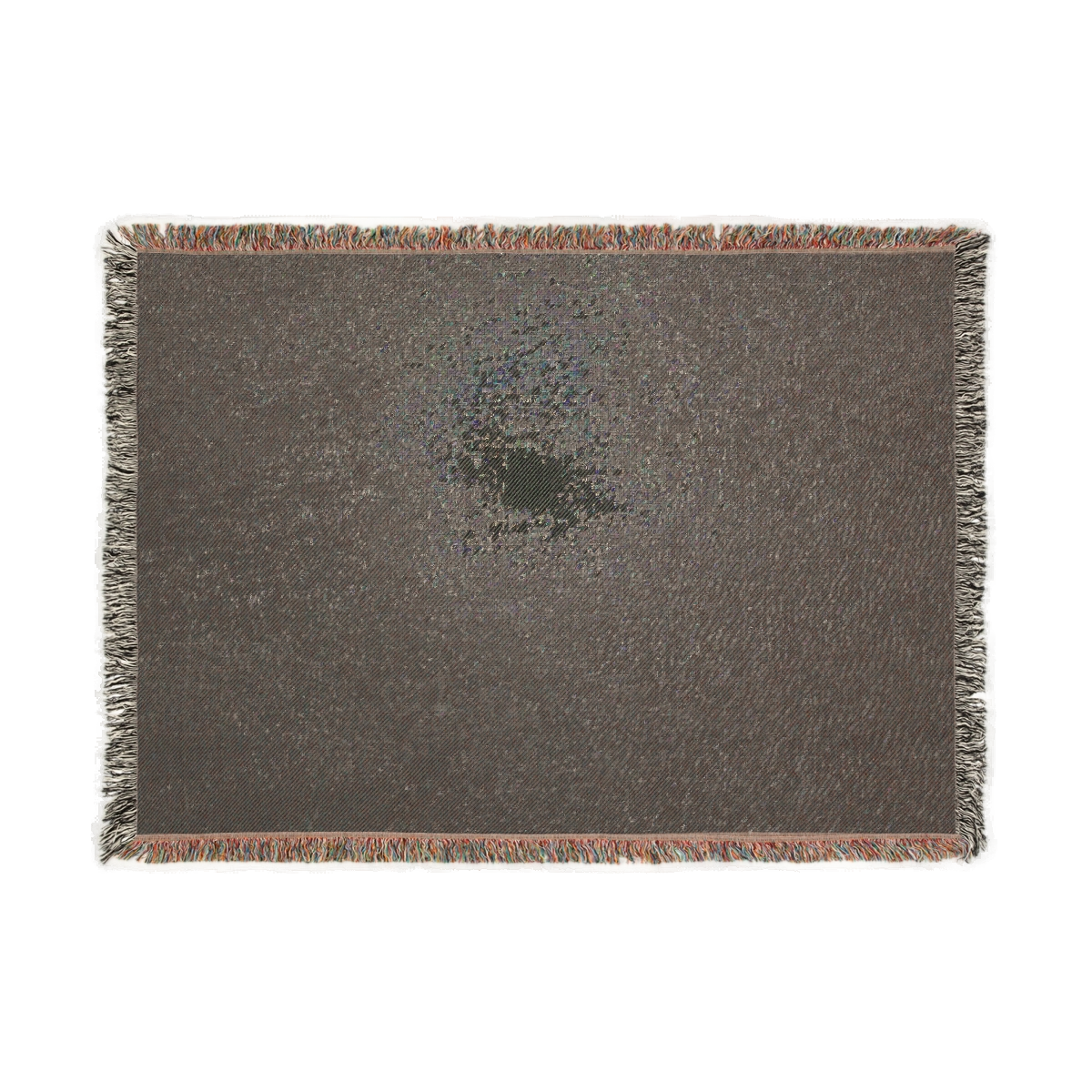 Woven Blanket with seagull flying over the the Beach