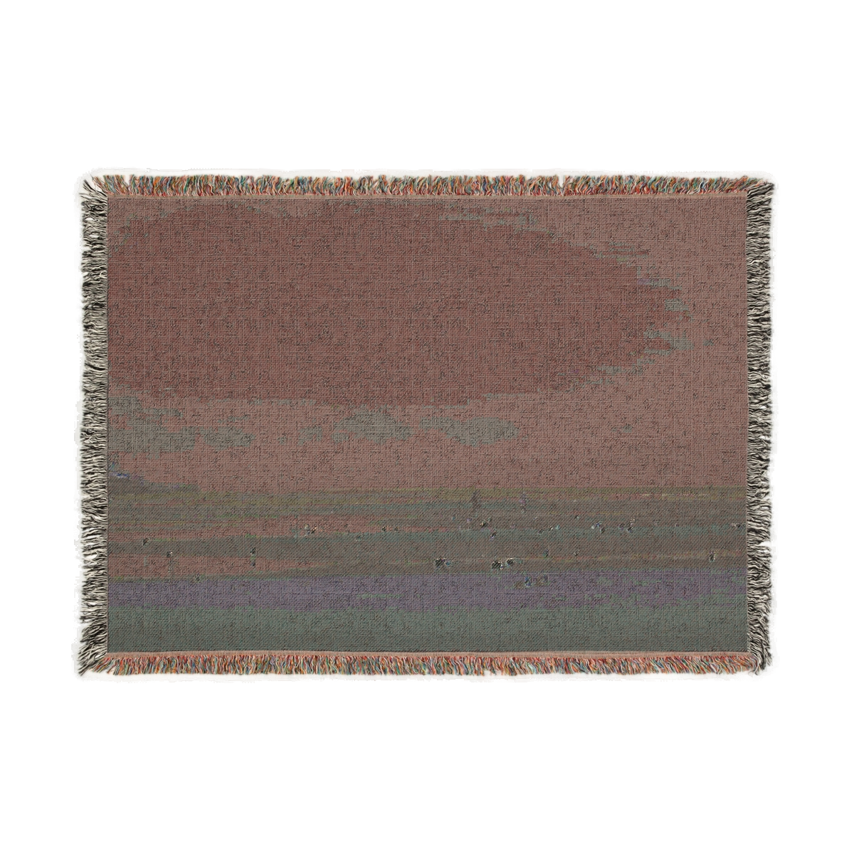 Woven Blanket with the View of Beach in Blackpool