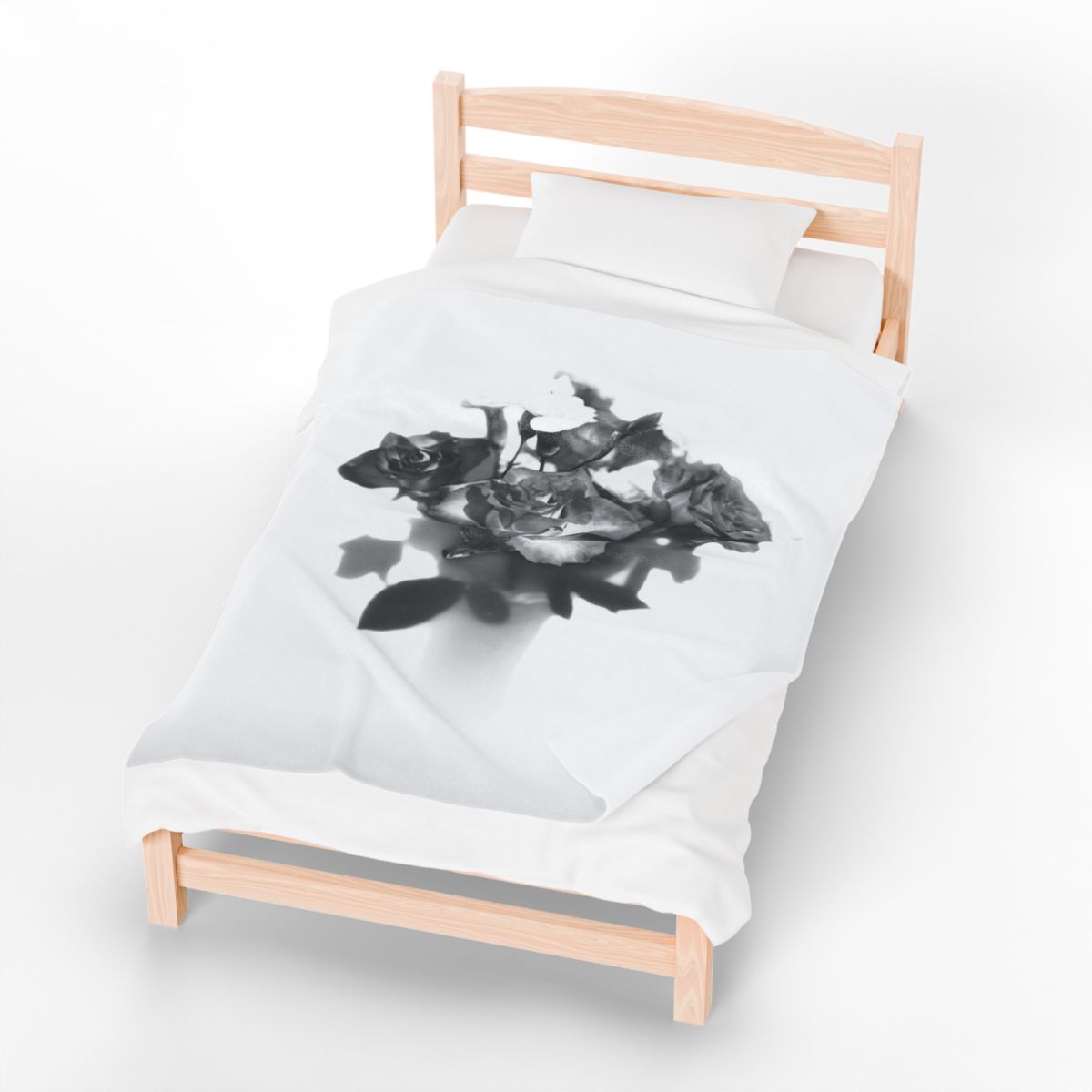 Black and White Floral Throw Blanket