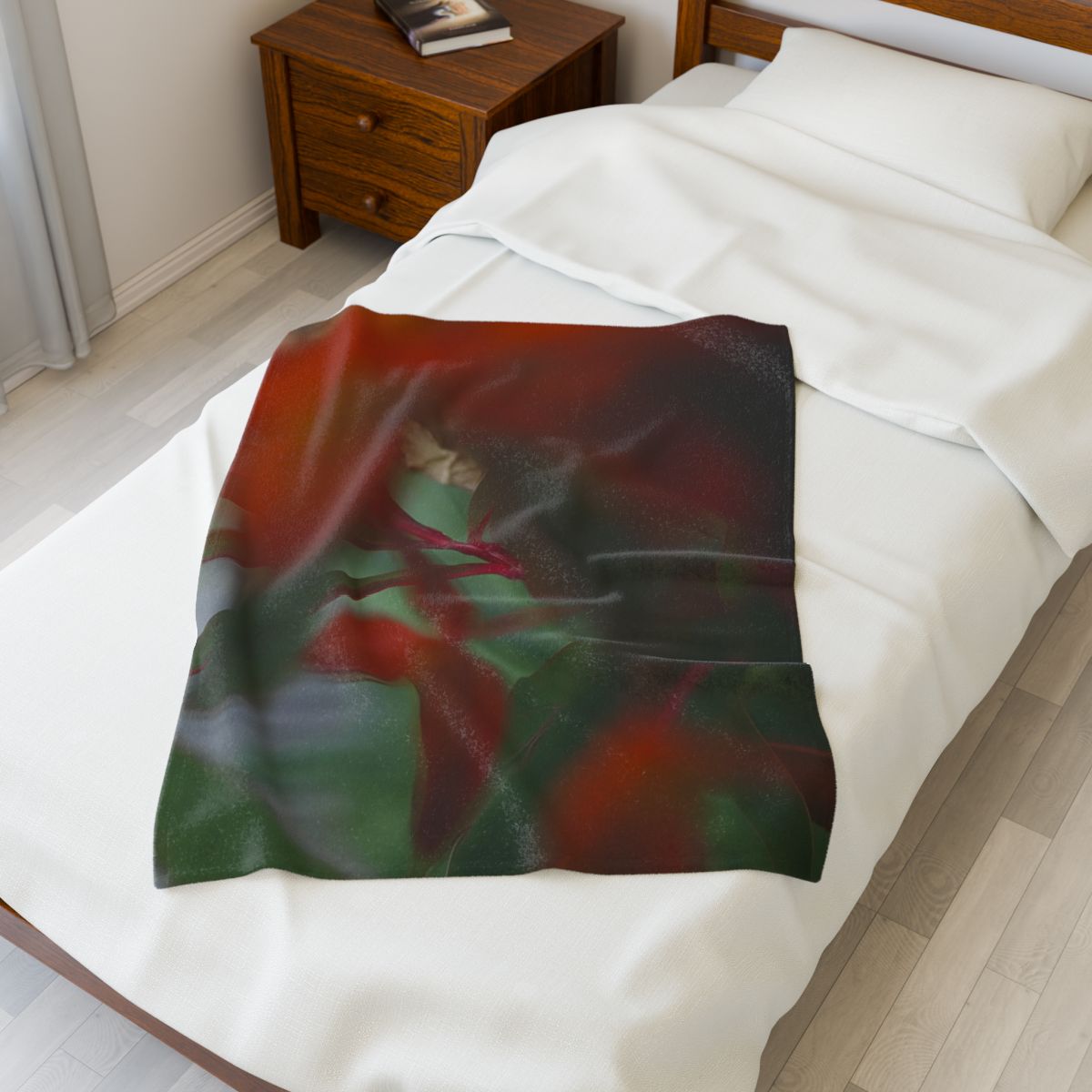 botanical throw blanket featuring close up of plant