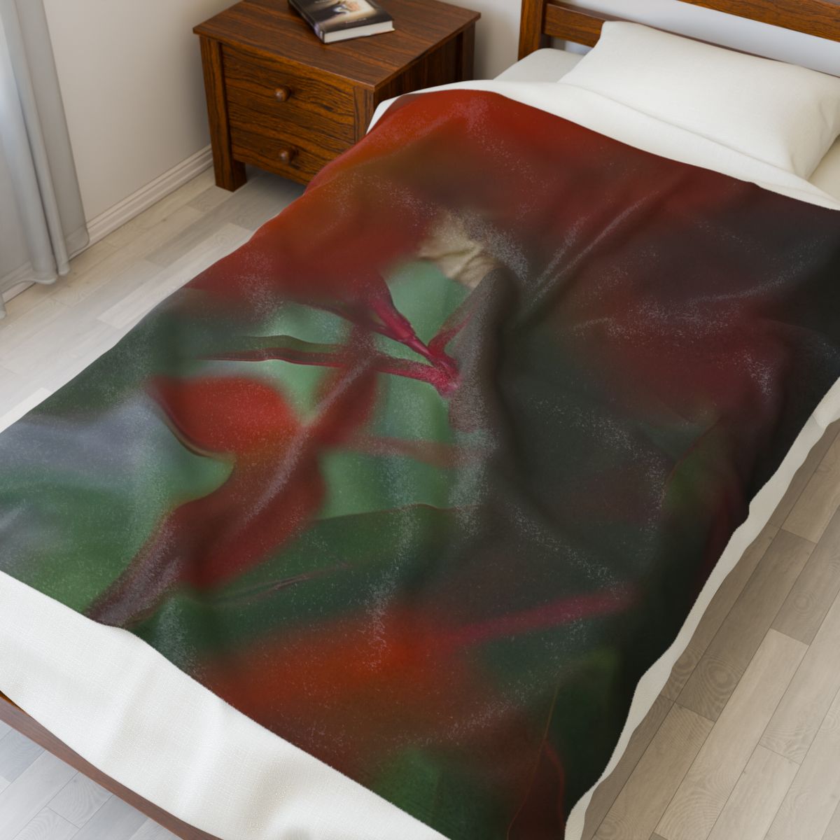 botanical throw blanket featuring close up of plant