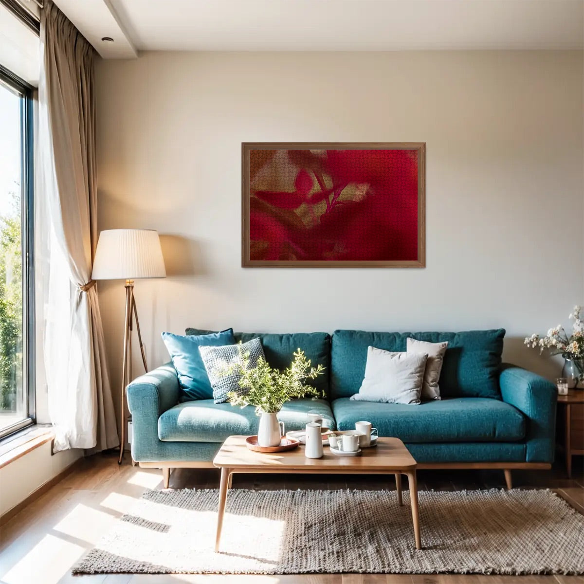 Brownie-toned puzzle image with rich brown highlights, moody and textured foliage photo