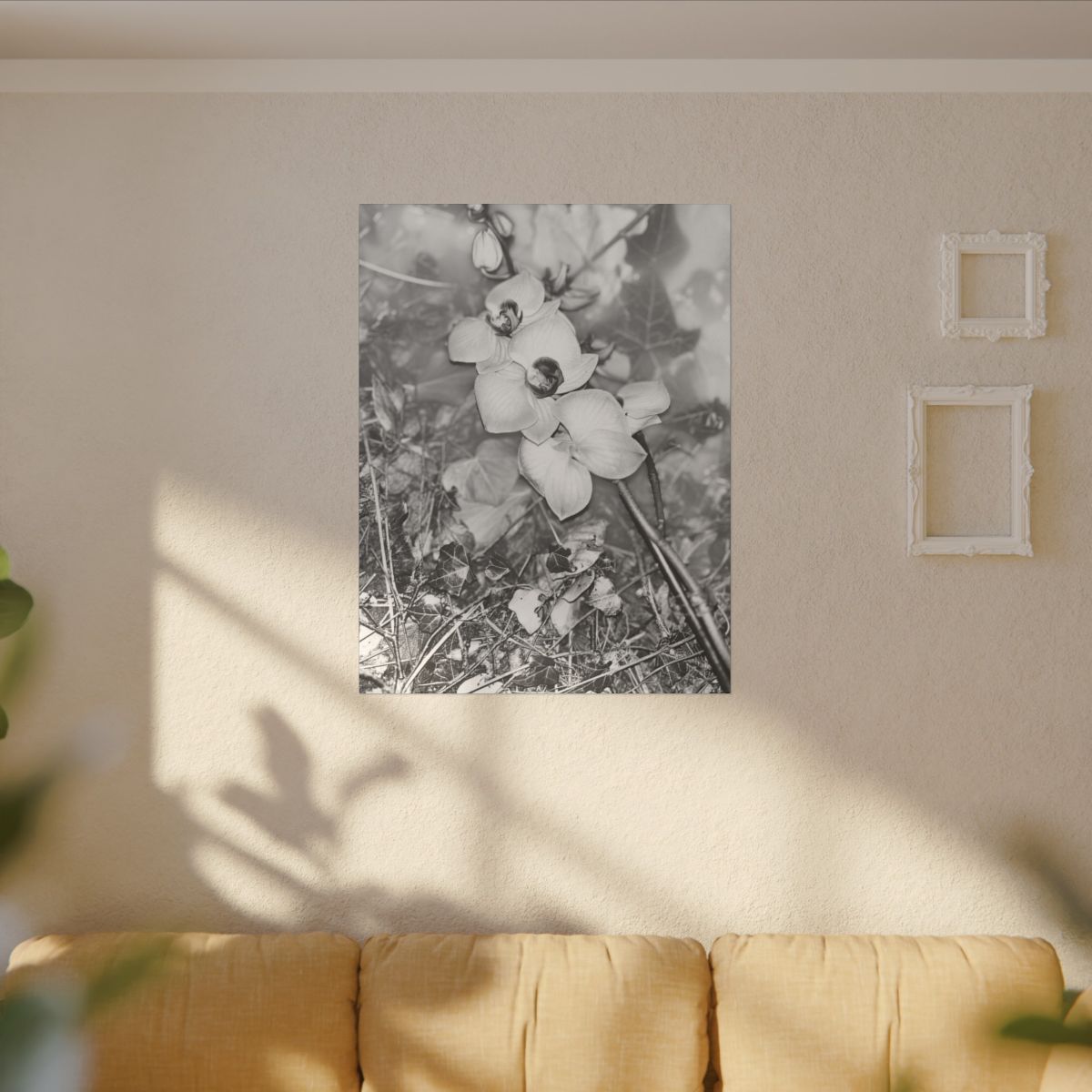 giclée canvas print featuring black and white orchids size: 23.6''x31.5''