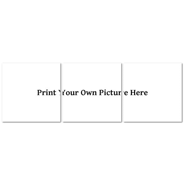 Papis Canvas Custom Made in UK Triptych Canvas white three panel mockup with Print Your Own Picture Here placeholder text