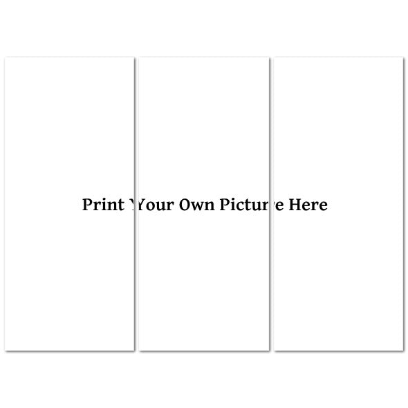 Custom Made in UK Triptych Canvas blank three panel mockup with Print Your Own Picture Here placeholder centered
