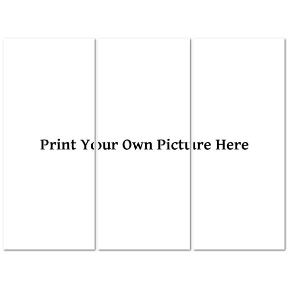 Papis Canvas Custom Made in UK Triptych Canvas showing three blank white panels with sample print placeholder