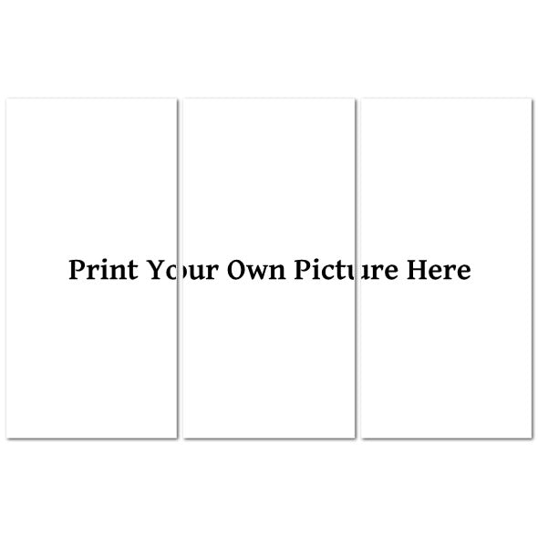 Custom Made in UK Triptych Canvas blank three panel mockup with Print Your Own Picture Here text for custom art