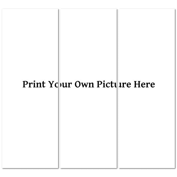 Custom Made in UK Triptych Canvas blank three panel mockup showing Print Your Own Picture Here text