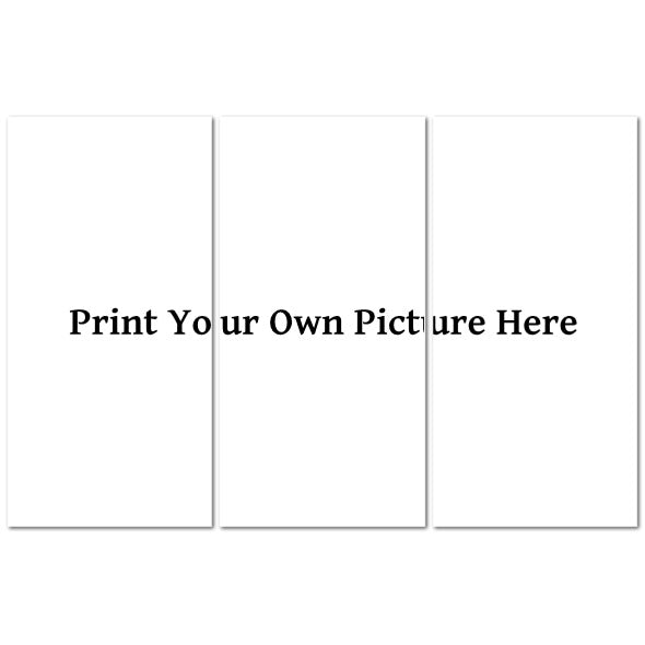Custom Made in UK Triptych Canvas blank three panel mockup with Print Your Own Picture Here text for personalized wall art