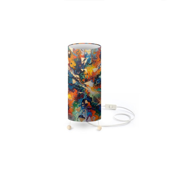 Decorative Abstract Standing Lamp with Colorful Swirls and a Modern Design for Any Room