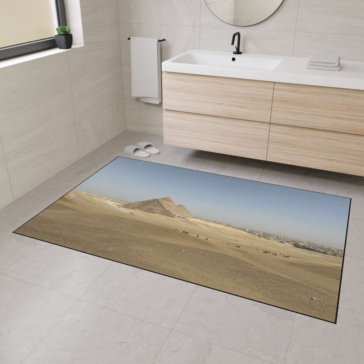 Heavy Duty Floor Mat featuring desert and pyramids of giza