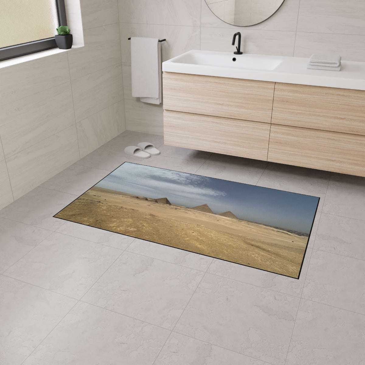 Heavy Duty Floor Mat featuring desert and pyramids of giza