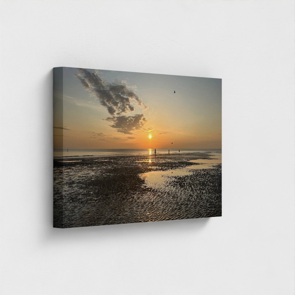 Sunset beach landscape printed on canvas using Eco-Friendly Giclee technology by Papi's Canvas