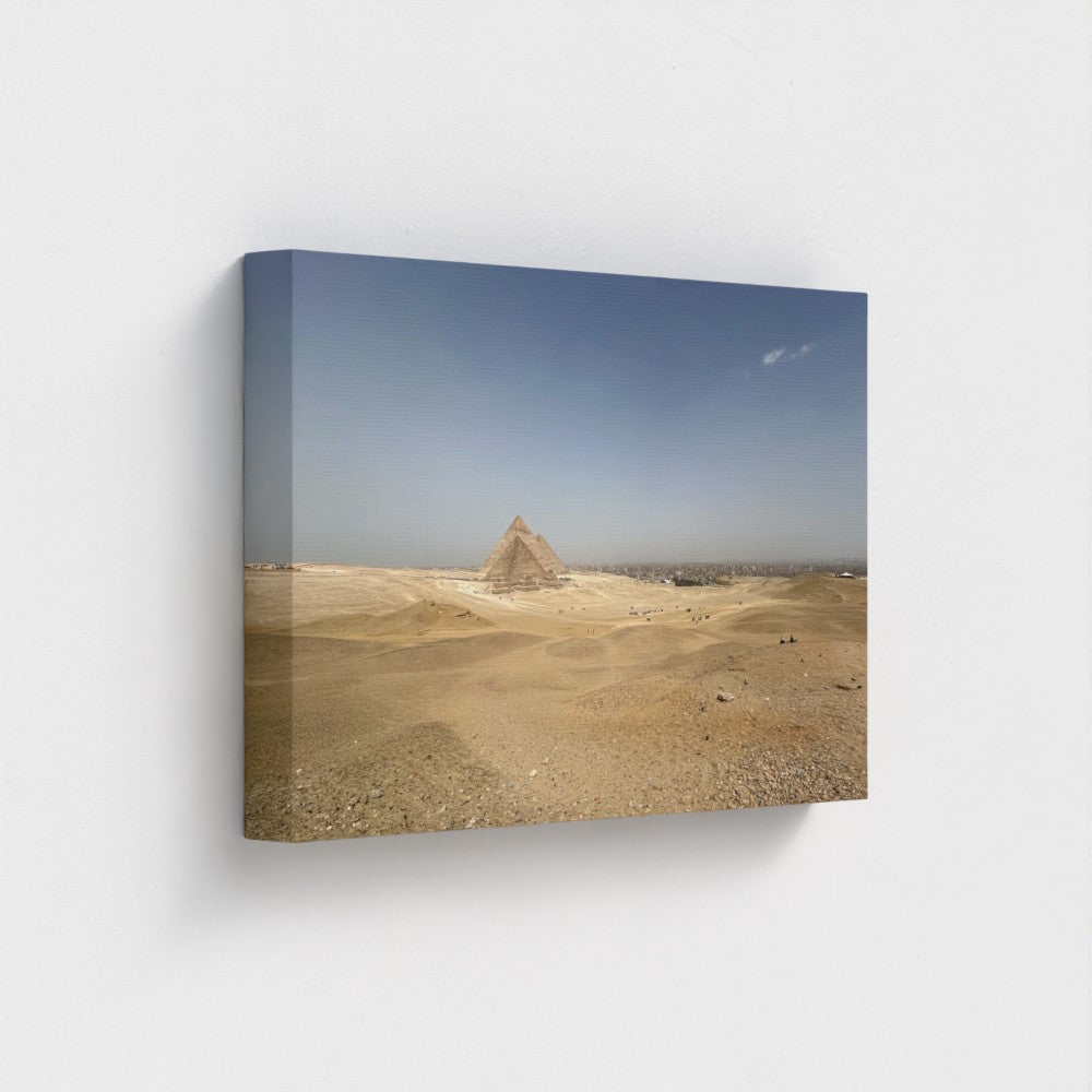 Pyramids desert landscape on canvas print by Papi's Canvas eco-friendly wall decor