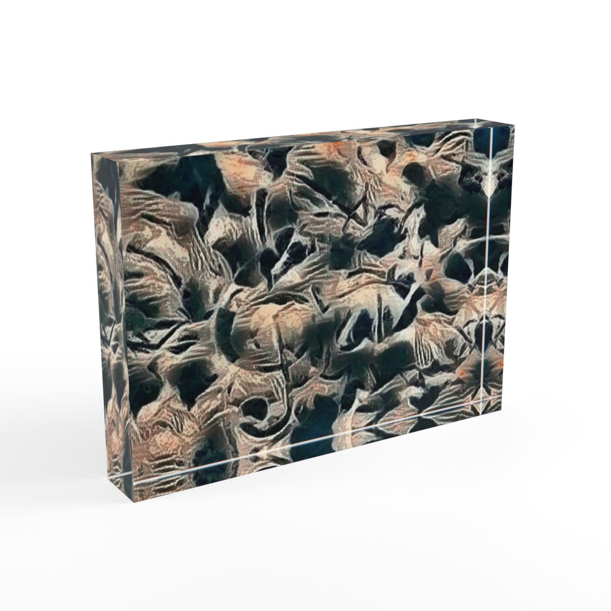 Side view revealing polished edges that catch soft, dusky highlights