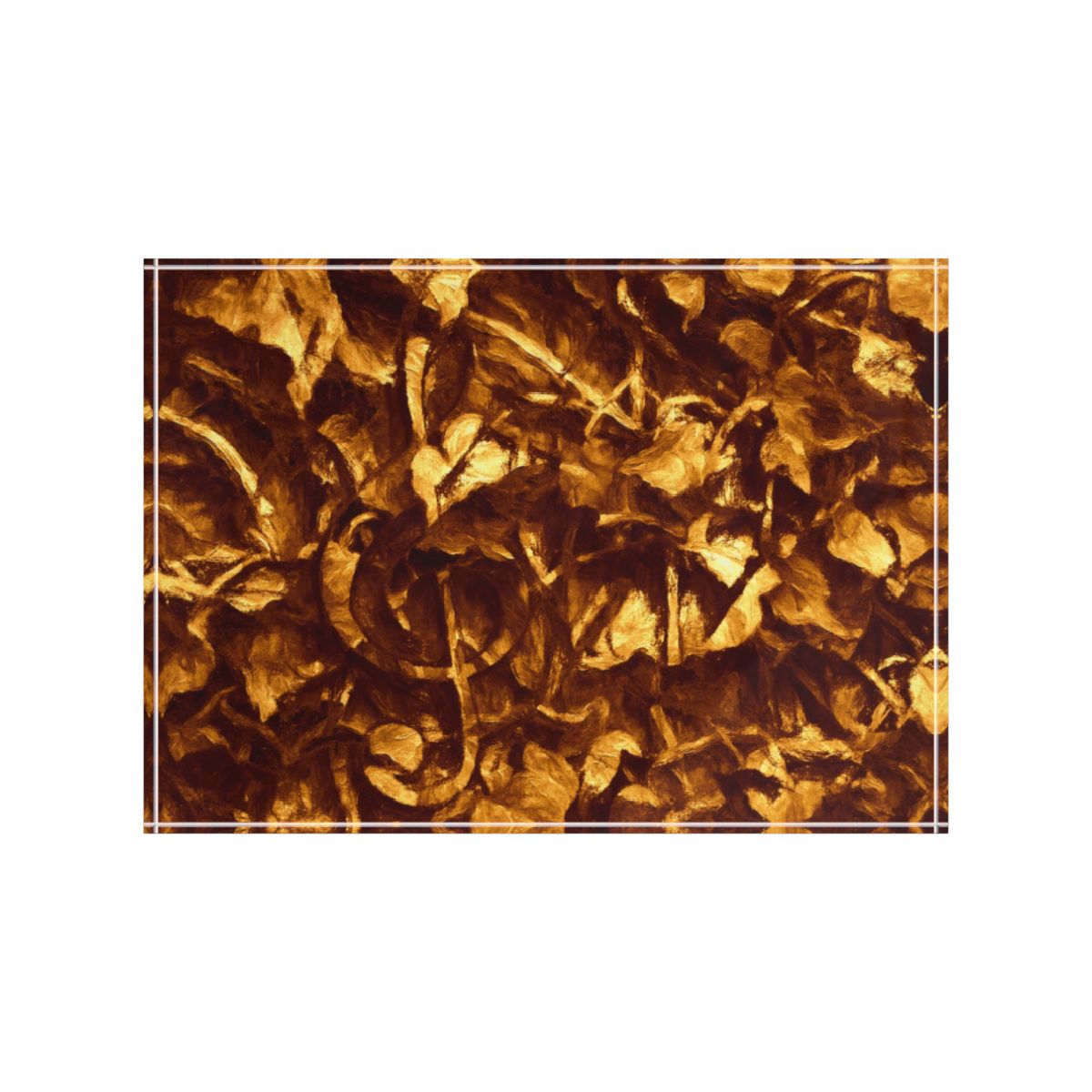 Front view on white background showcasing sepia tones with gold-leaf accents