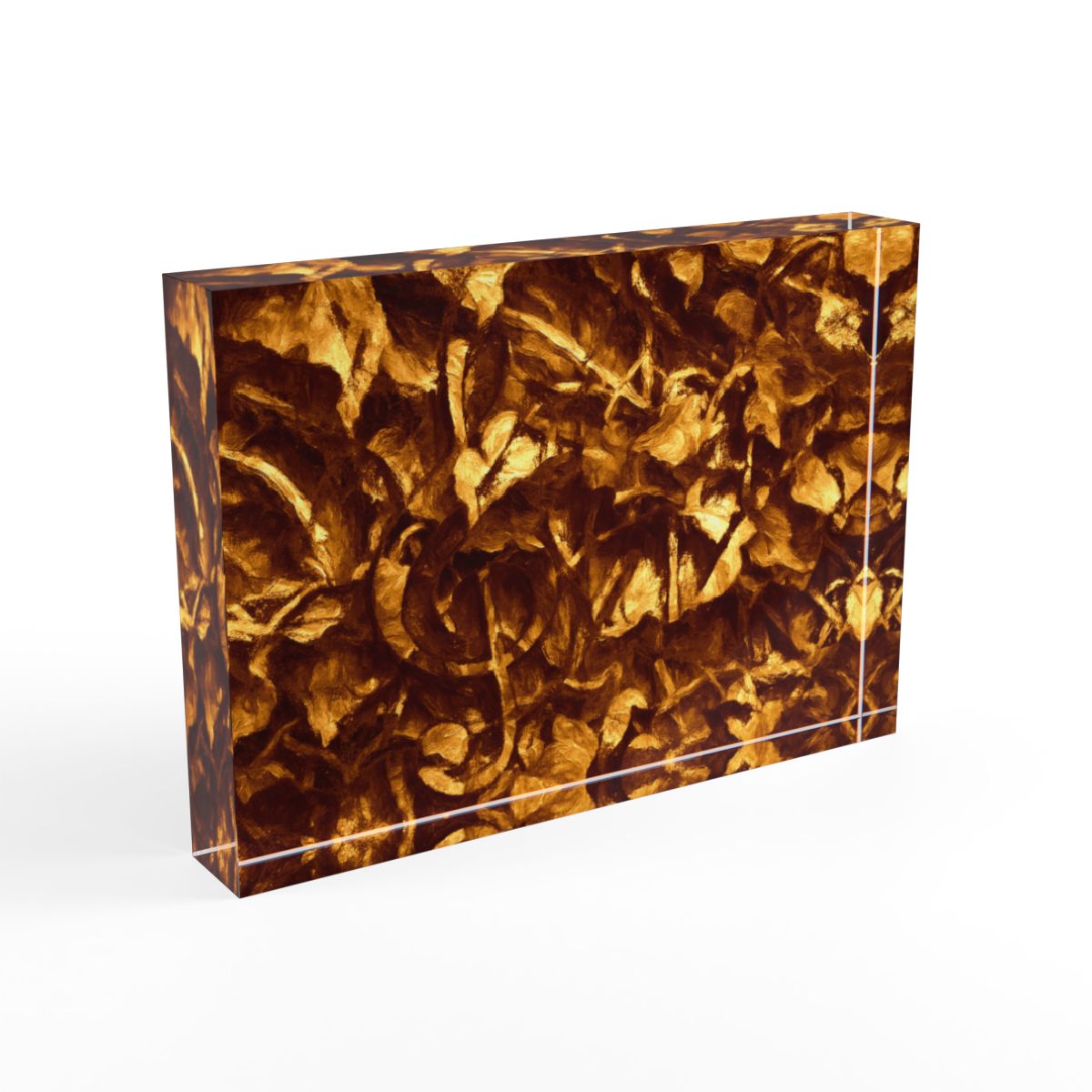 Side view revealing polished edges that illuminate metallic highlights