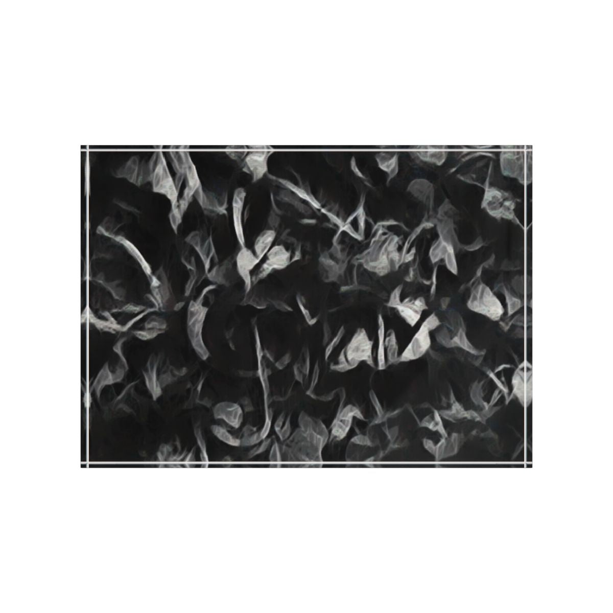 Front view on white background featuring soft gray abstraction in smoky layers