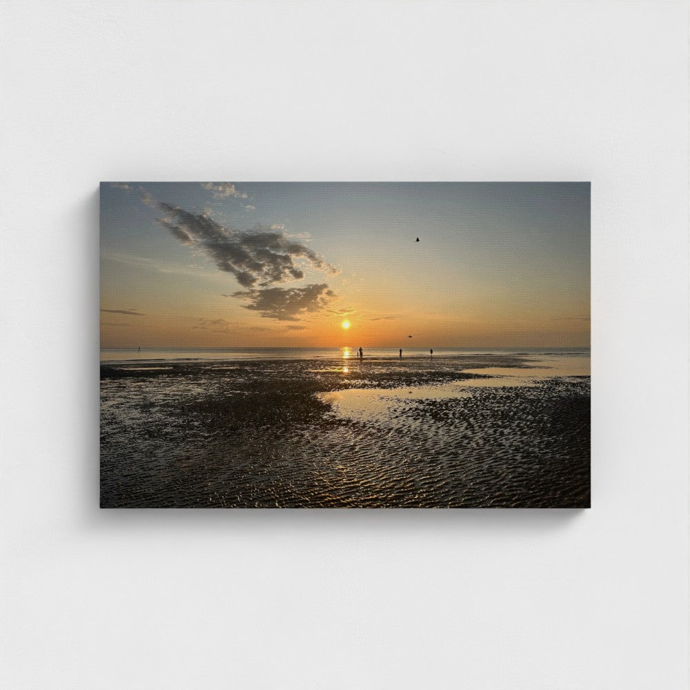 Sunset beach scene wall art print by Papi's Canvas Eco-Friendly Giclee on canvas