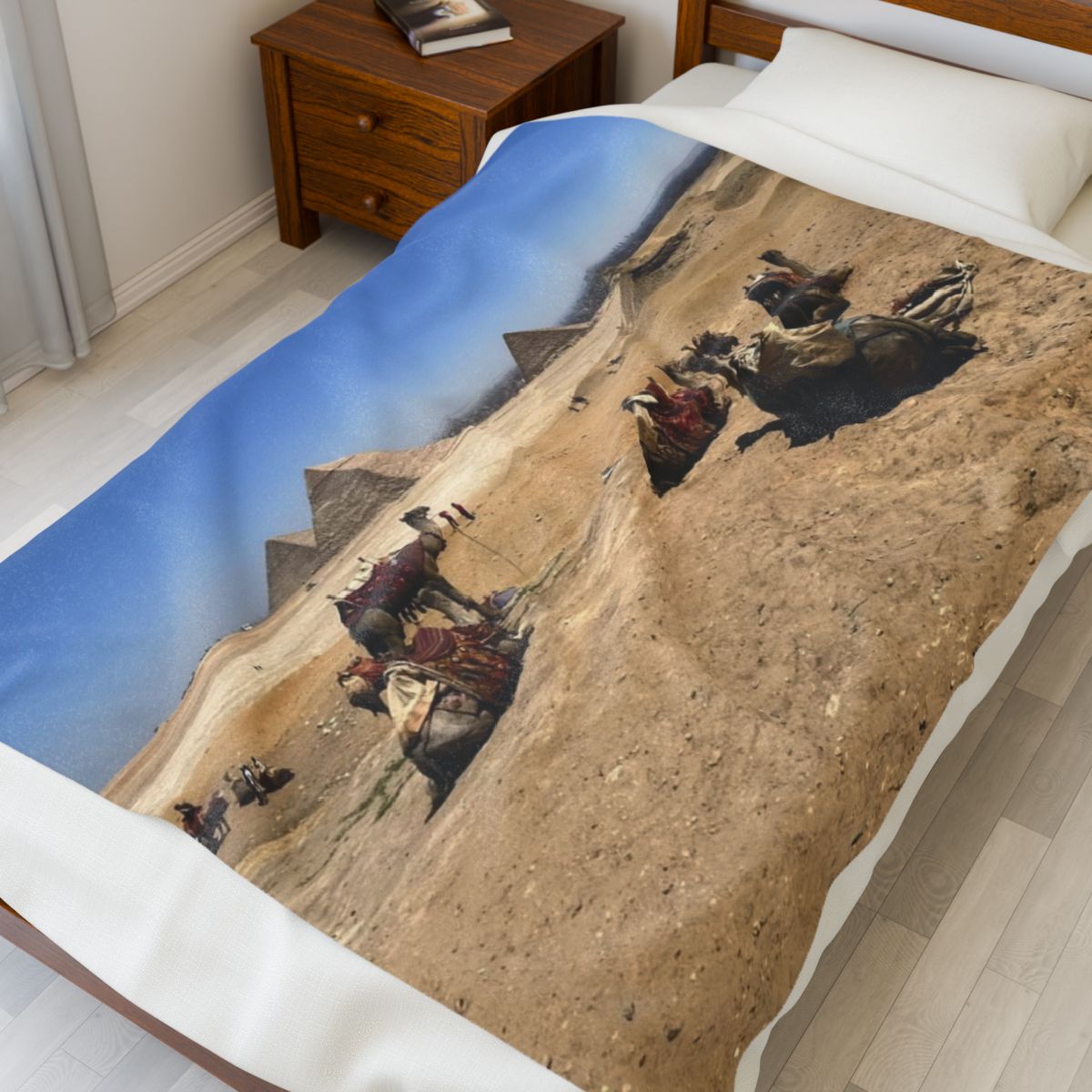 throw blanket featuring camels, Deseret, and Pyramids of Giza