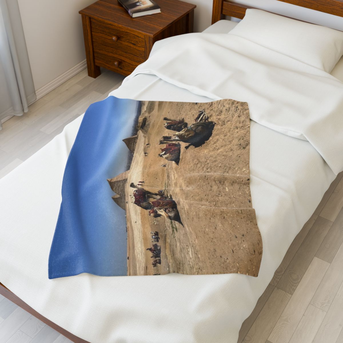 throw blanket featuring camels, Deseret, and Pyramids of Giza