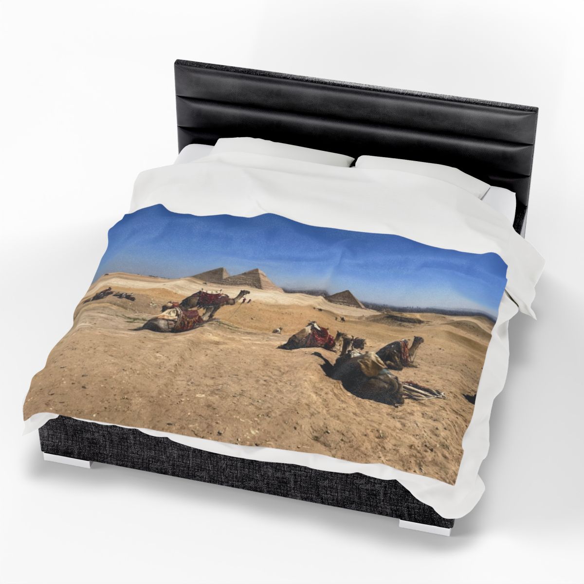 throw blanket featuring camels, Deseret, and Pyramids of Giza