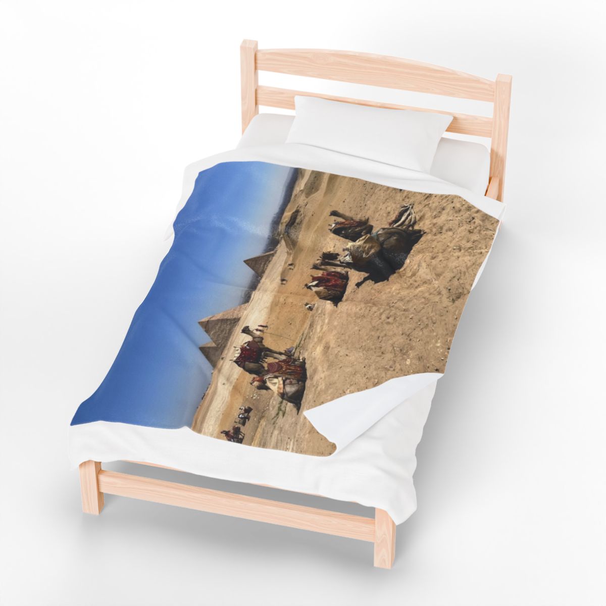 throw blanket featuring camels, Deseret, and Pyramids of Giza